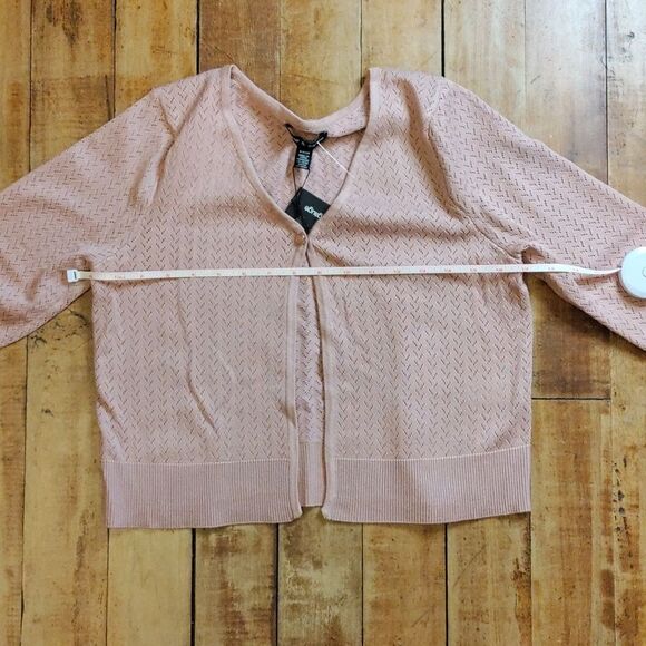 Cable & Gauge Sweater Small Blush Pink New Cardigan Neutral Boho Easter Spring - Picture 7 of 8